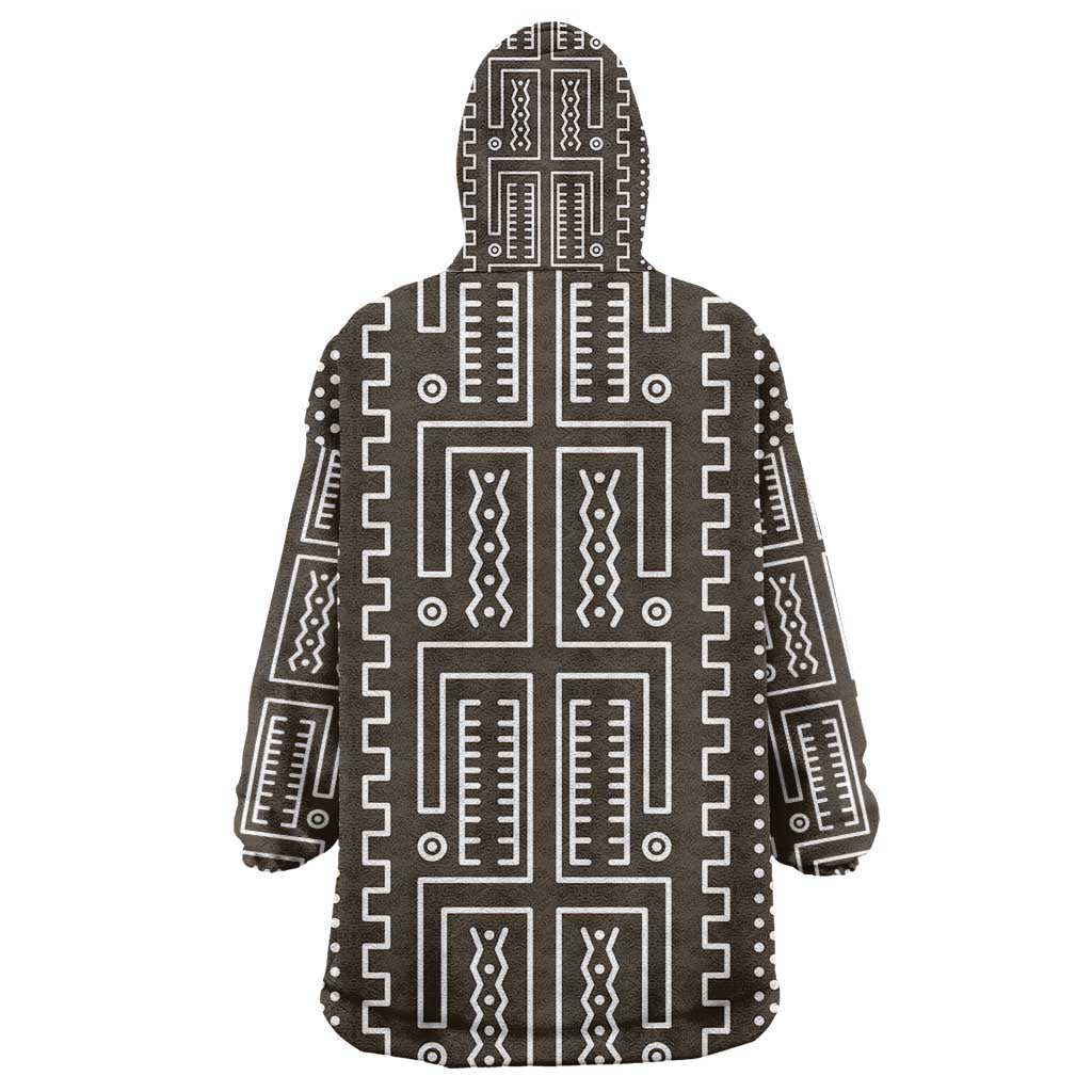 Mali Mud Cloth Bogolanfini Pattern Kid Wearable Blanket Hoodie - African Pride