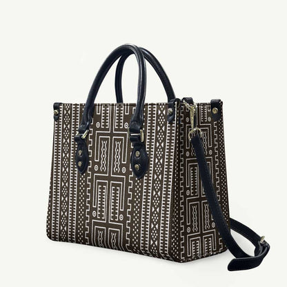 Mali Mud Cloth Leather Bag Bogolanfini Pattern