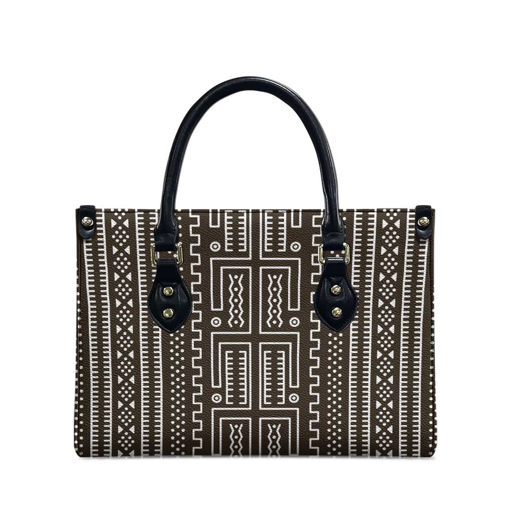 Mali Mud Cloth Leather Bag Bogolanfini Pattern
