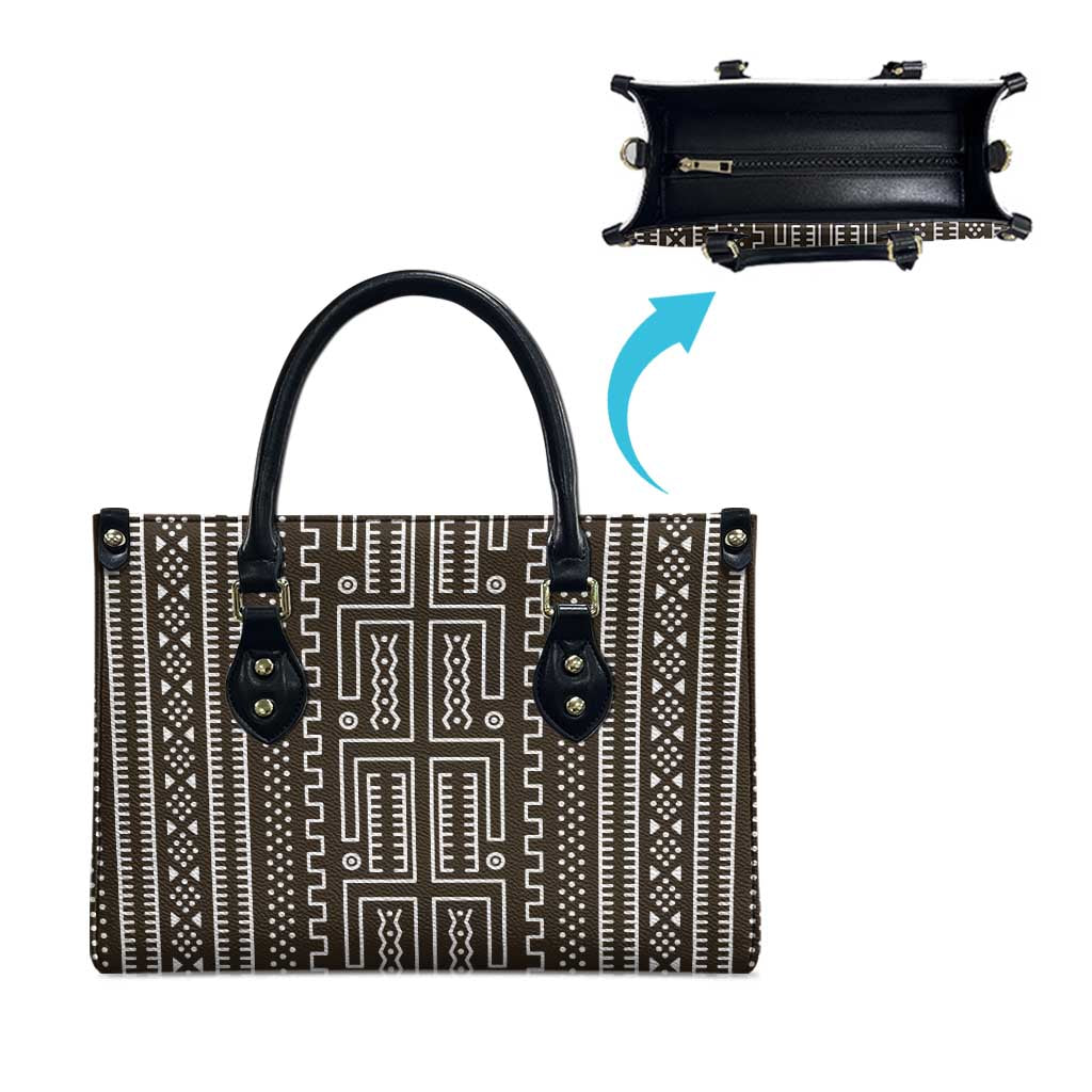 Mali Mud Cloth Leather Bag Bogolanfini Pattern