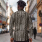 Mali Mud Cloth Bogolanfini Pattern Long Sleeve Button Shirt - African Pride