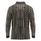 Mali Mud Cloth Bogolanfini Pattern Long Sleeve Polo Shirt - African Pride
