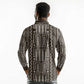 Mali Mud Cloth Bogolanfini Pattern Long Sleeve Polo Shirt - African Pride