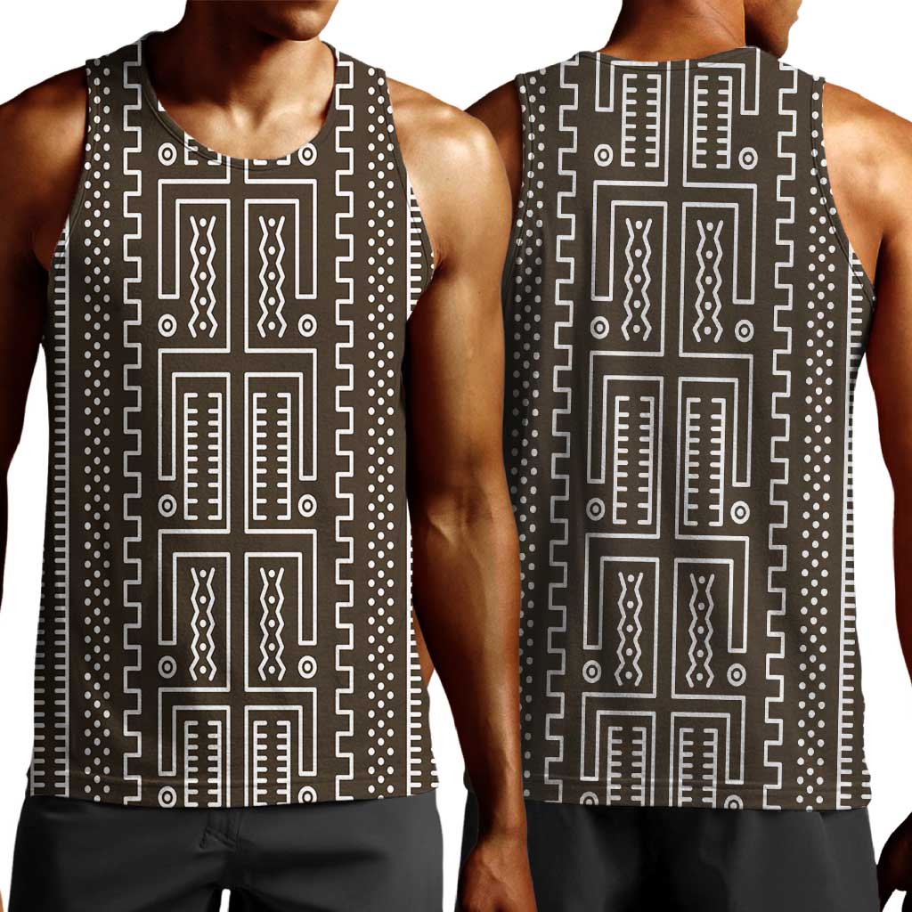 Mali Mud Cloth Bogolanfini Pattern Men Tank Top - African Pride