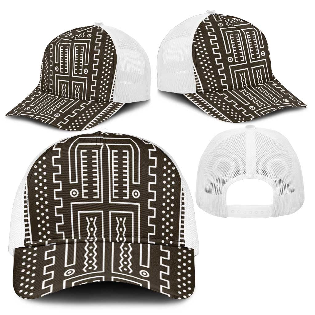 Mali Mud Cloth Bogolanfini Pattern Mesh Trucker Cap - African Pride
