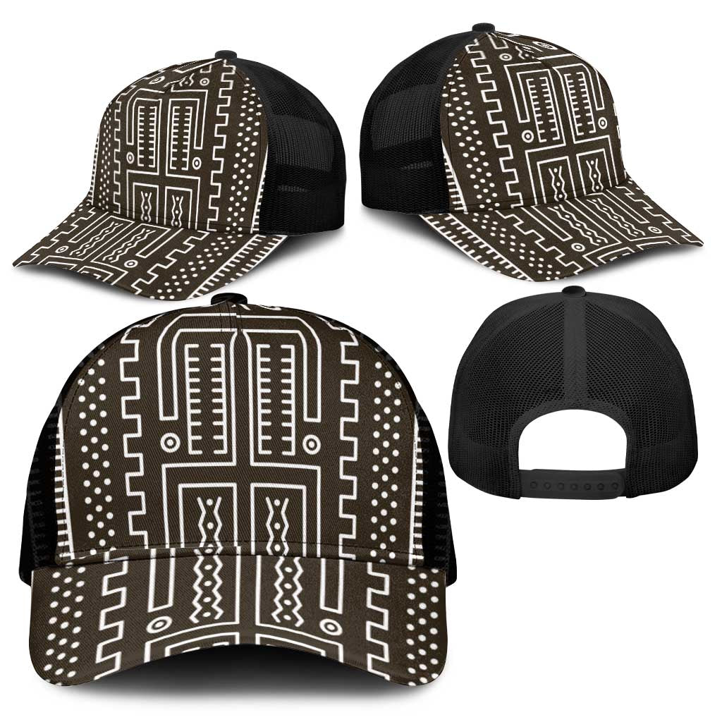 Mali Mud Cloth Bogolanfini Pattern Mesh Trucker Cap - African Pride