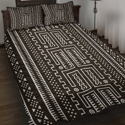 Mali Mud Cloth Bogolanfini Pattern Quilt Bed Set - African Pride