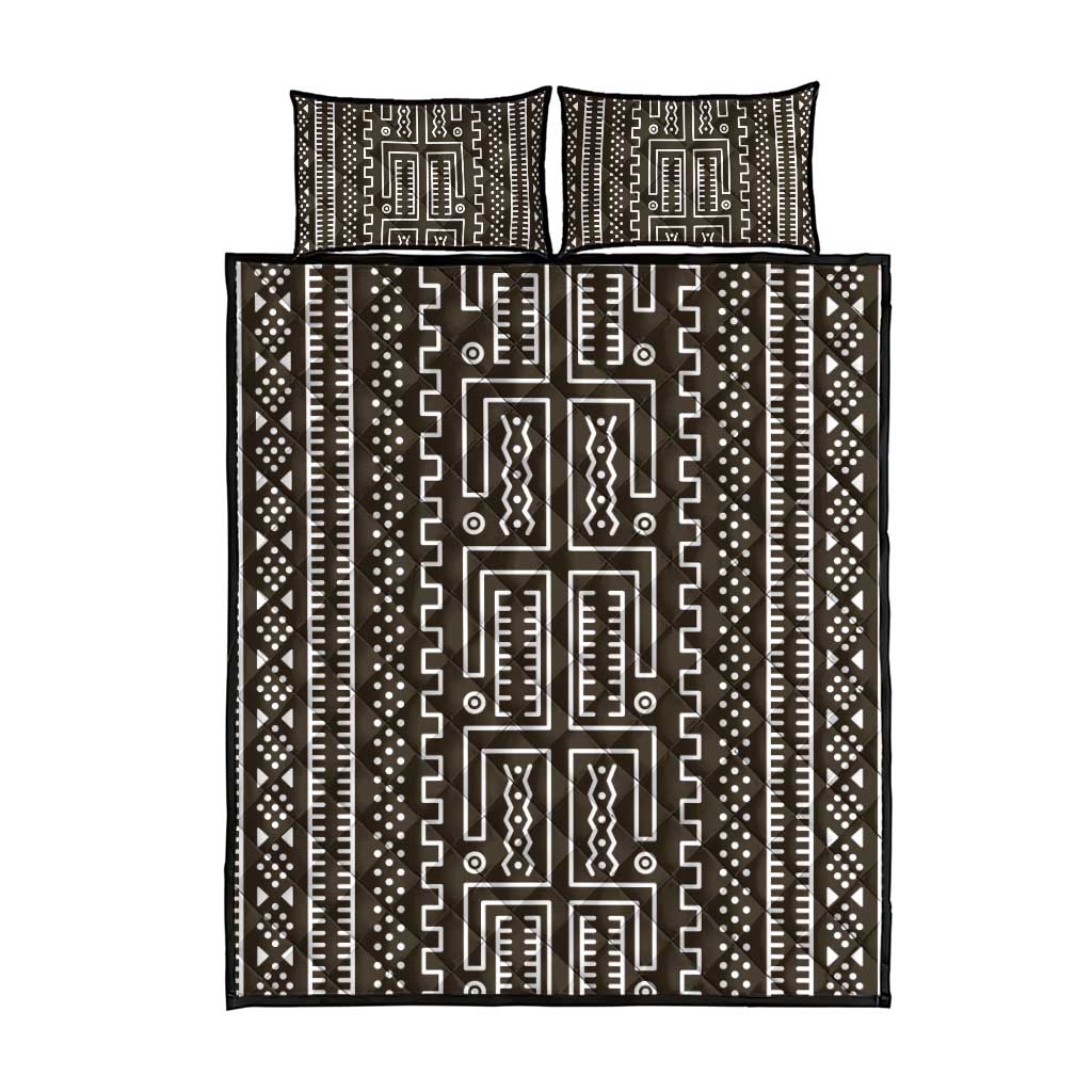 Mali Mud Cloth Bogolanfini Pattern Quilt Bed Set - African Pride