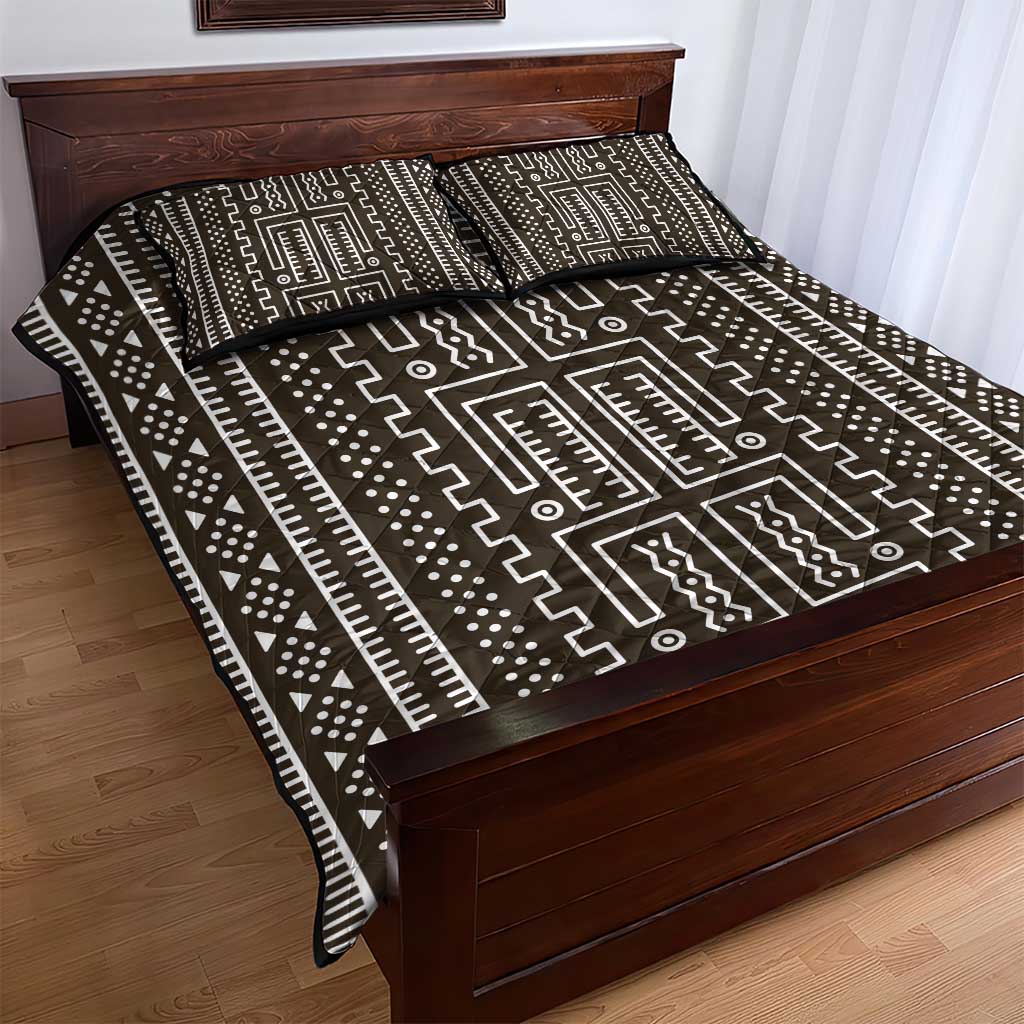 Mali Mud Cloth Bogolanfini Pattern Quilt Bed Set - African Pride