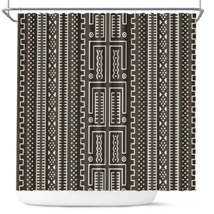 Mali Mud Cloth Bogolanfini Pattern Shower Curtain - African Pride