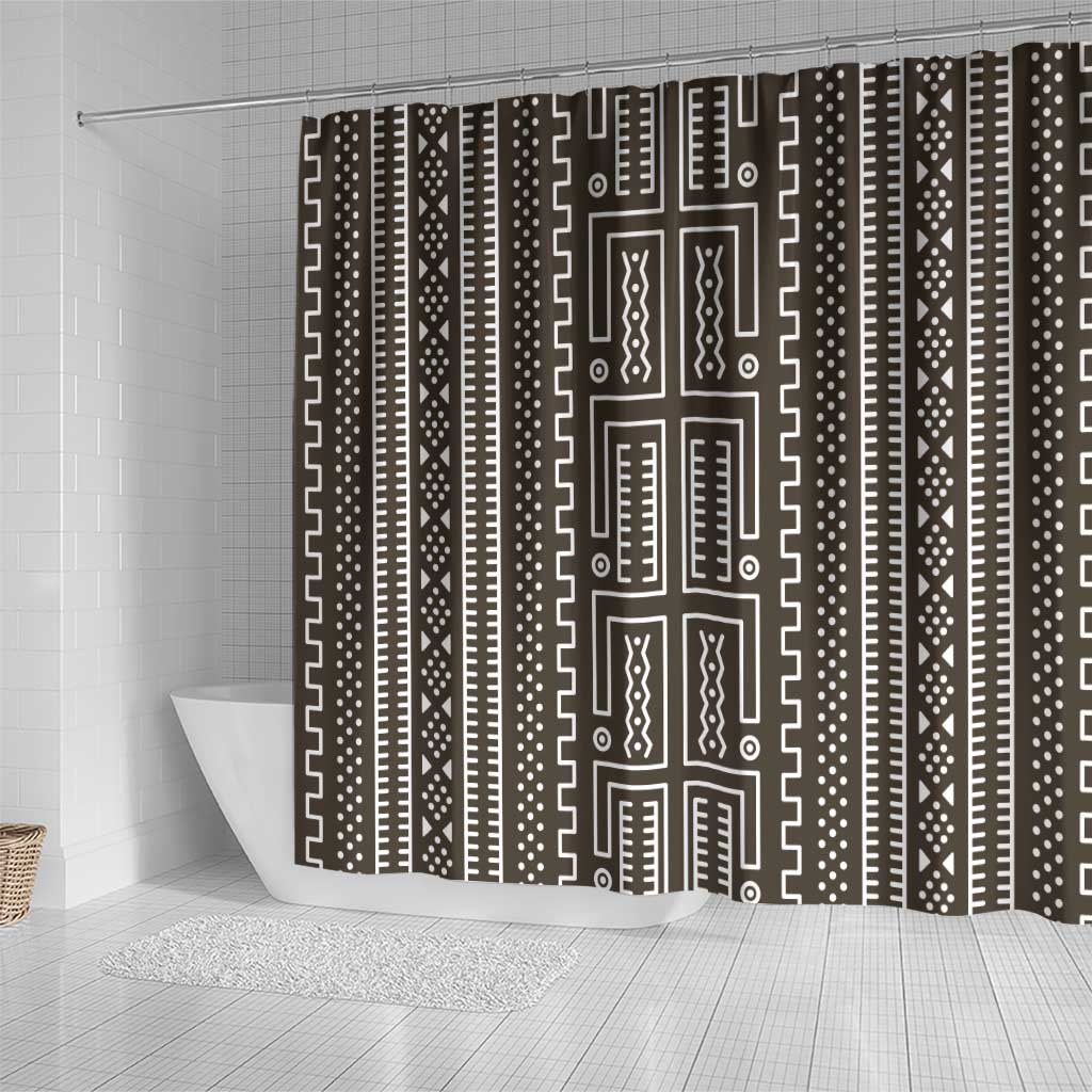 Mali Mud Cloth Bogolanfini Pattern Shower Curtain - African Pride