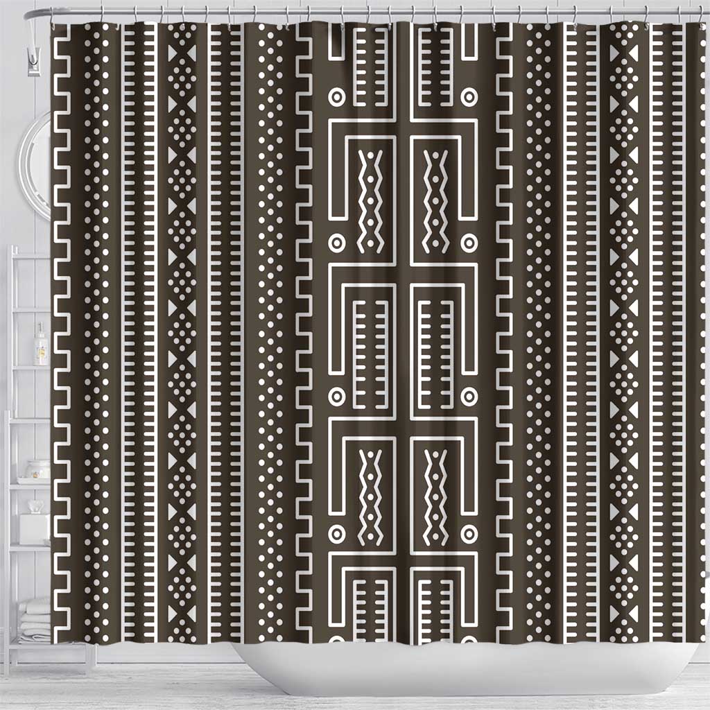 Mali Mud Cloth Bogolanfini Pattern Shower Curtain - African Pride