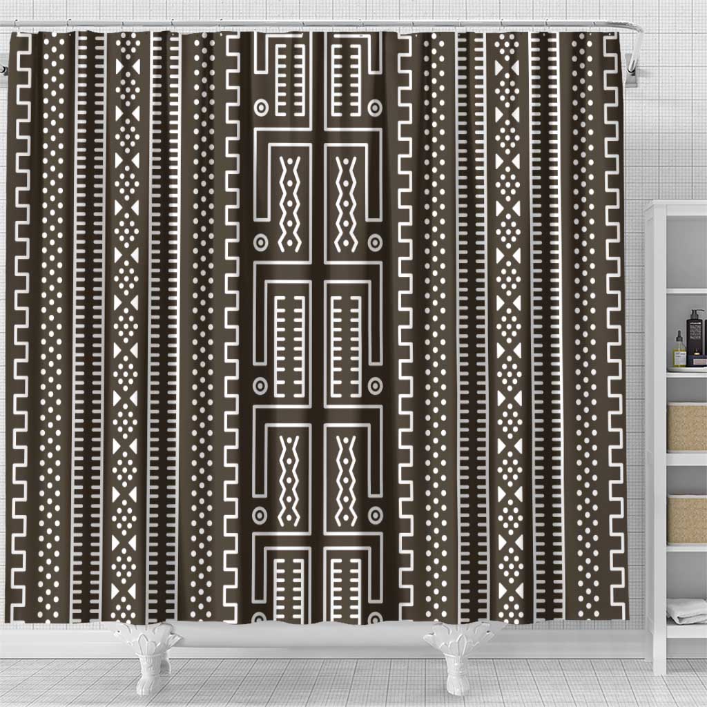 Mali Mud Cloth Bogolanfini Pattern Shower Curtain - African Pride