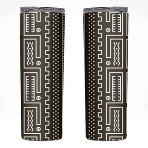 Mali Mud Cloth Bogolanfini Pattern Skinny Tumbler - African Pride