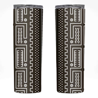 Mali Mud Cloth Bogolanfini Pattern Skinny Tumbler - African Pride