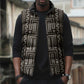 Mali Mud Cloth Sleeveless Puffer Jacket Bogolanfini Pattern