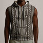 Mali Mud Cloth Bogolanfini Pattern Sleeveless Zip Hoodie - African Pride