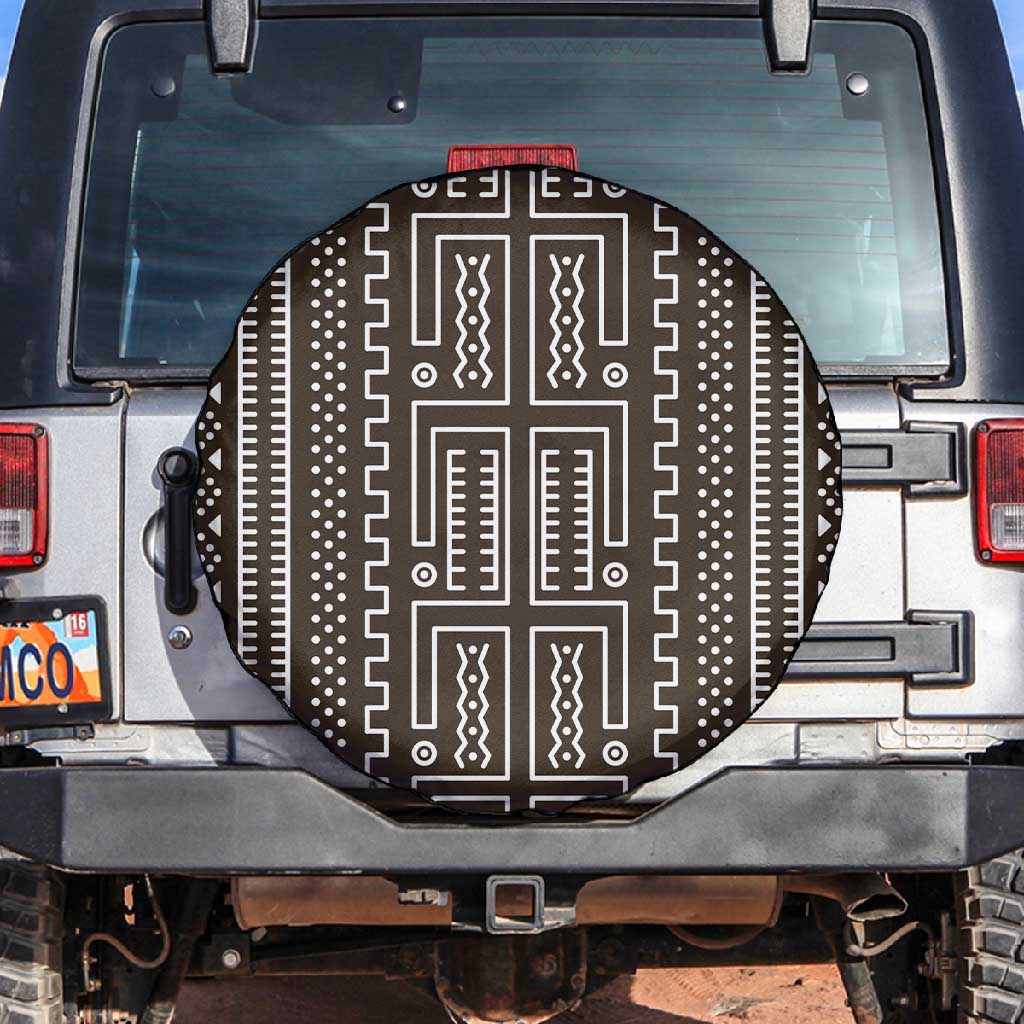 Mali Mud Cloth Bogolanfini Pattern Spare Tire Cover - African Pride
