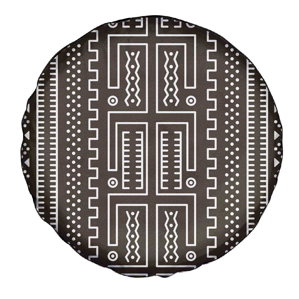Mali Mud Cloth Bogolanfini Pattern Spare Tire Cover - African Pride