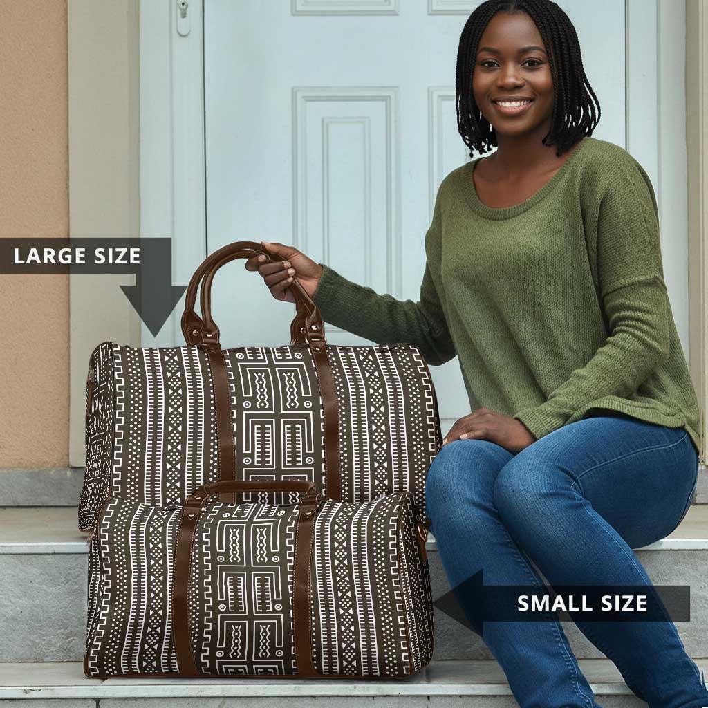 Mali Mud Cloth Travel Bag Bogolanfini Pattern