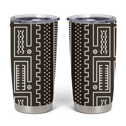 Mali Mud Cloth Bogolanfini Pattern Tumbler Cup - African Pride