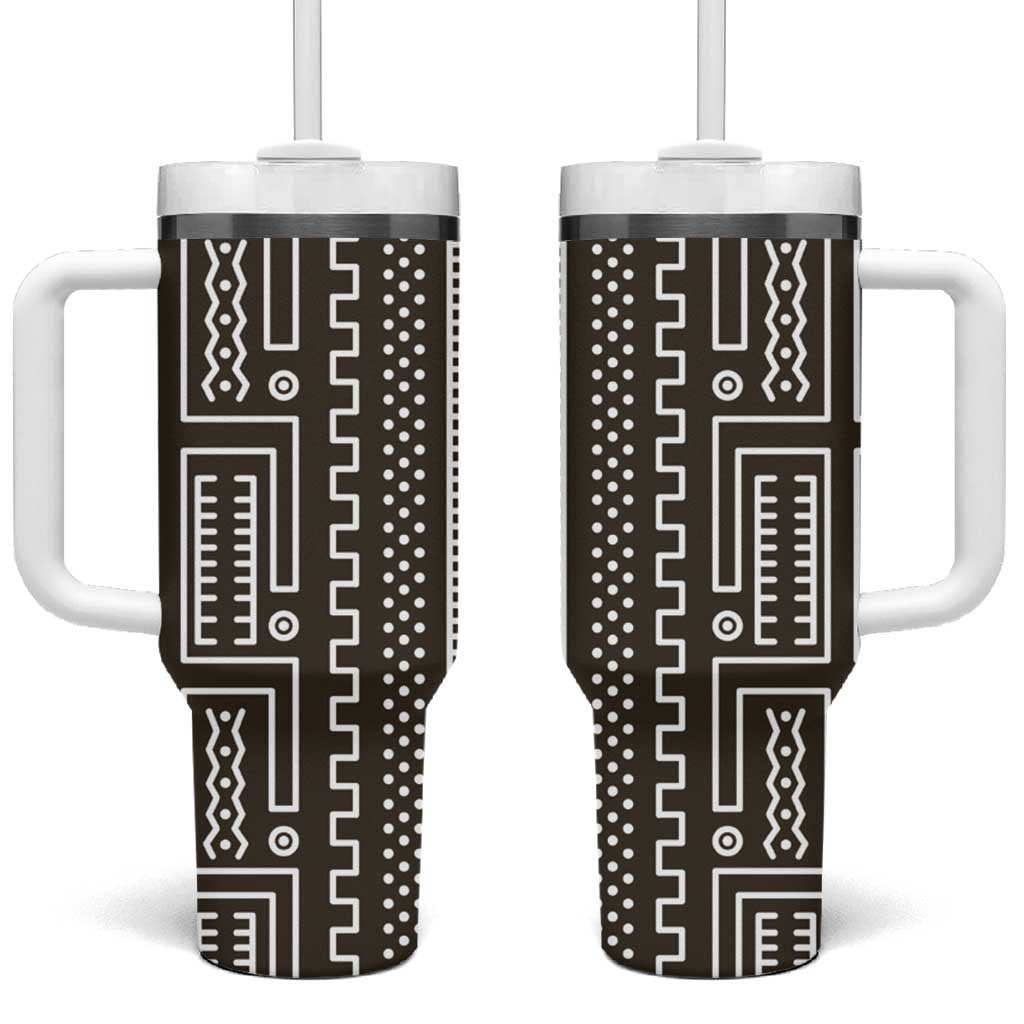 Mali Mud Cloth Bogolanfini Pattern Tumbler With Handle - African Pride