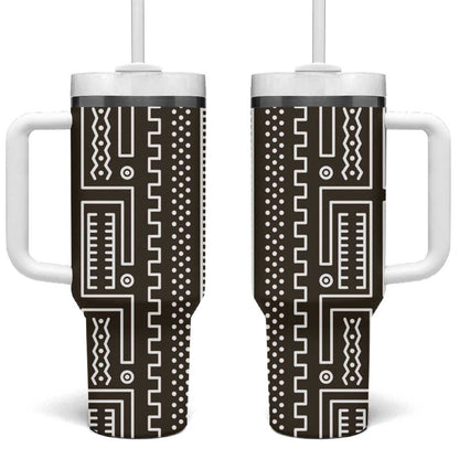 Mali Mud Cloth Bogolanfini Pattern Tumbler With Handle - African Pride