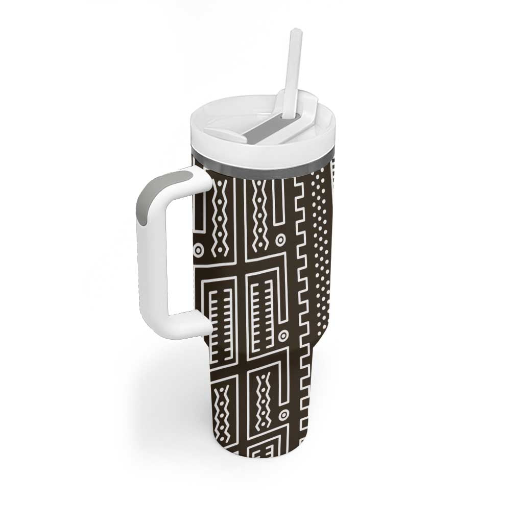 Mali Mud Cloth Bogolanfini Pattern Tumbler With Handle - African Pride