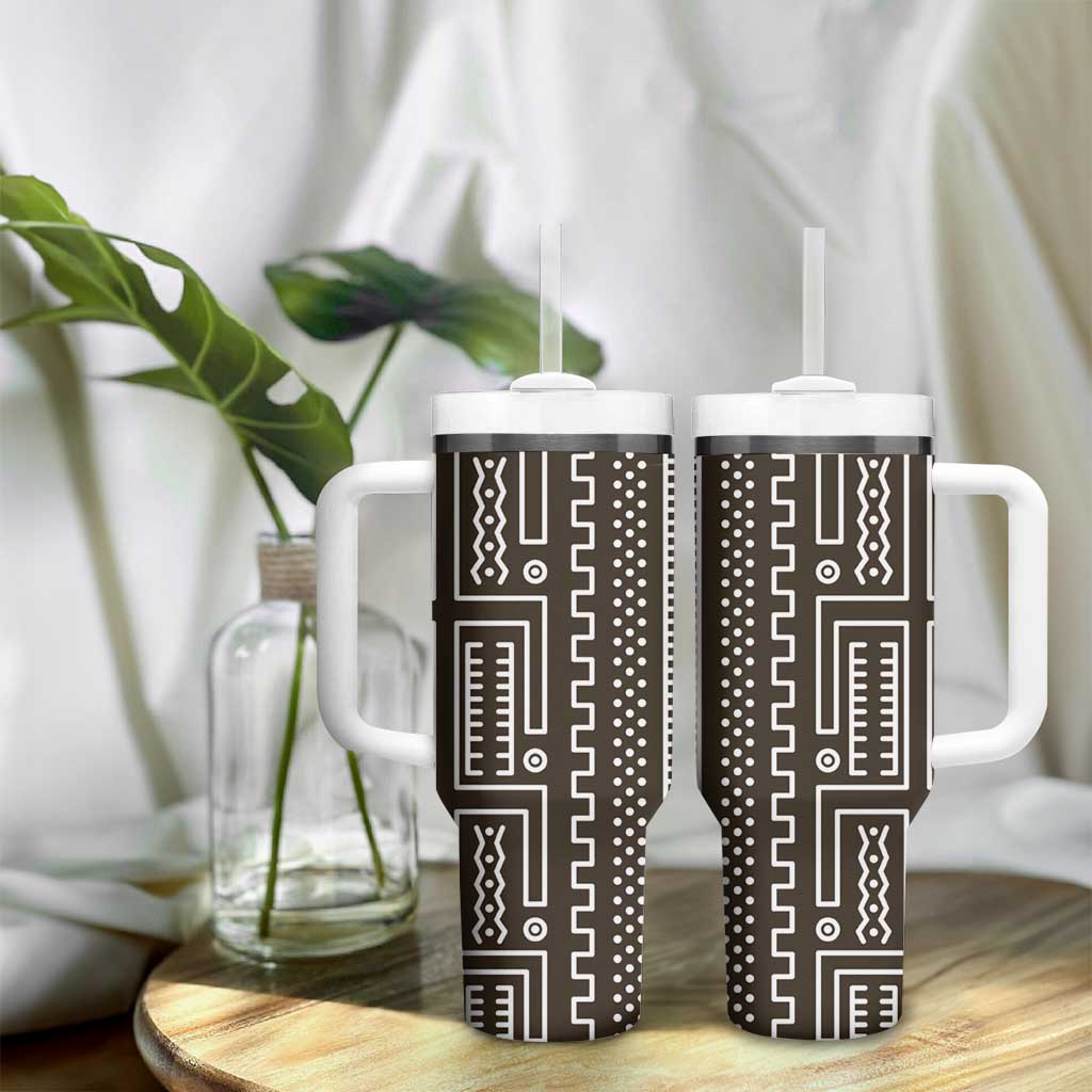 Mali Mud Cloth Bogolanfini Pattern Tumbler With Handle - African Pride