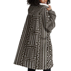 Mali Mud Cloth Bogolanfini Pattern Wearable Blanket Hoodie - African Pride