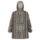 Mali Mud Cloth Bogolanfini Pattern Wearable Blanket Hoodie - African Pride