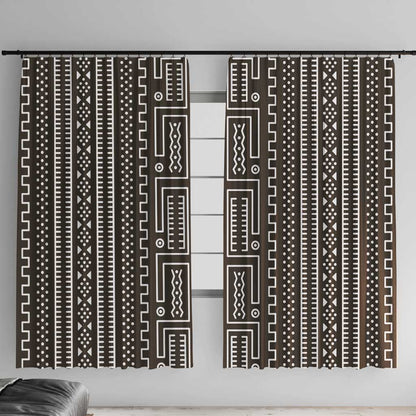 Mali Mud Cloth Bogolanfini Pattern Window Curtain - African Pride