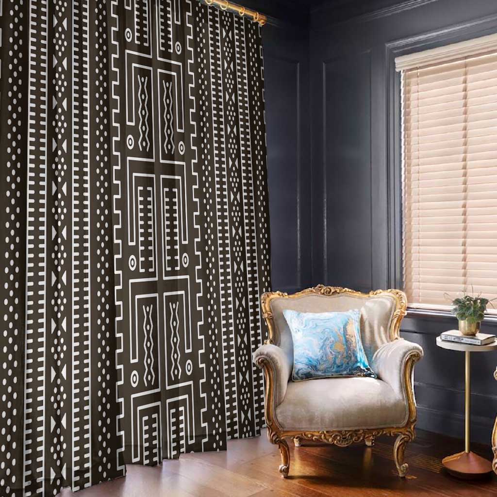 Mali Mud Cloth Bogolanfini Pattern Window Curtain - African Pride