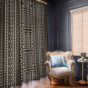 Mali Mud Cloth Bogolanfini Pattern Window Curtain - African Pride