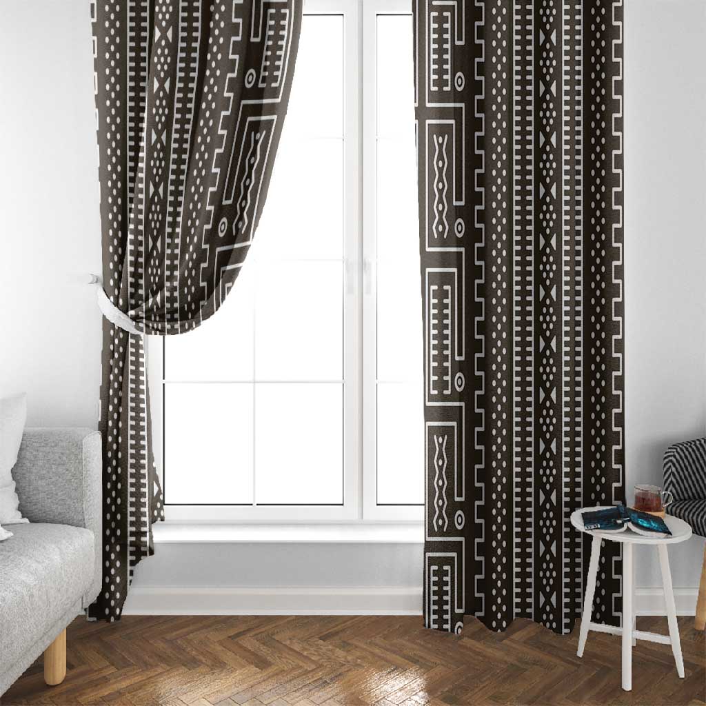 Mali Mud Cloth Bogolanfini Pattern Window Curtain - African Pride