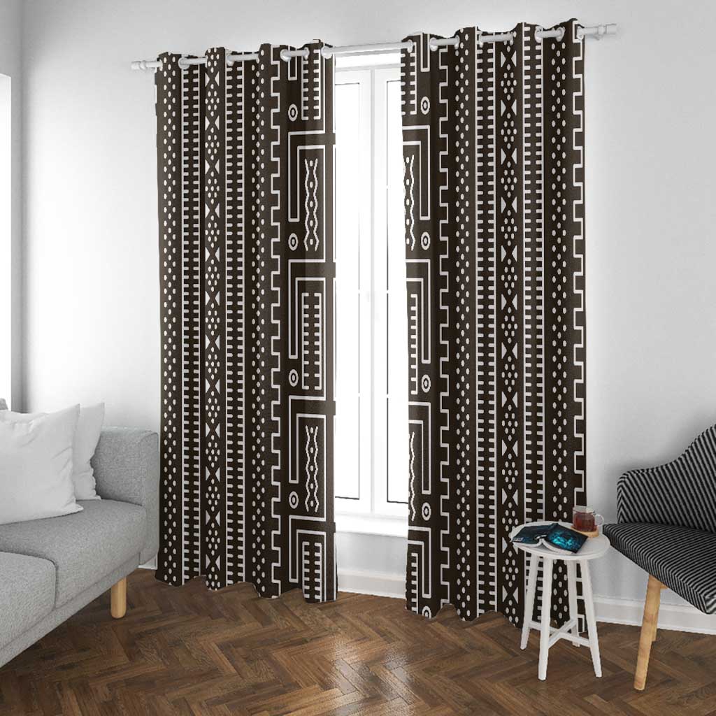 Mali Mud Cloth Bogolanfini Pattern Window Curtain - African Pride