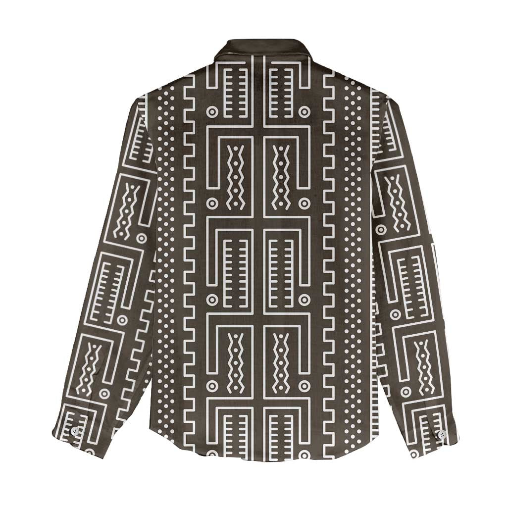 Mali Mud Cloth Bogolanfini Pattern Women Casual Shirt - African Pride