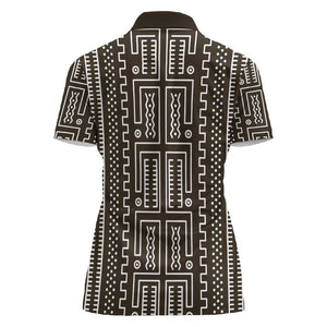 Mali Mud Cloth Bogolanfini Pattern Women Polo Shirt - African Pride