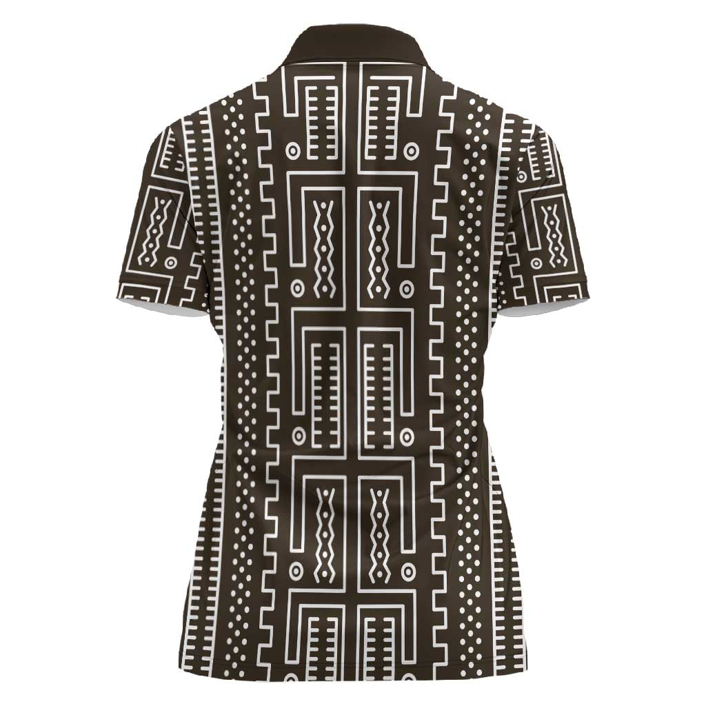 Mali Mud Cloth Bogolanfini Pattern Women Polo Shirt - African Pride
