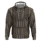 Mali Mud Cloth Bogolanfini Pattern Zip Hoodie - African Pride