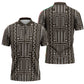 Mali Mud Cloth Zipper Polo Shirt Bogolanfini Pattern