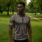 Mali Mud Cloth Zipper Polo Shirt Bogolanfini Pattern