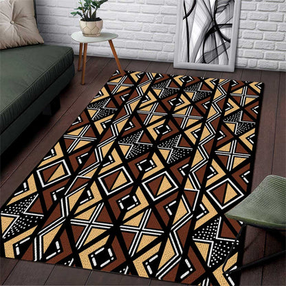 Mali Mud Cloth Legacy Area Rug African Tribal Pattern - African Pride