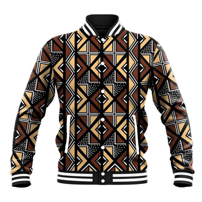 Mali Mud Cloth Legacy Baseball Jacket African Tribal Pattern - African Pride