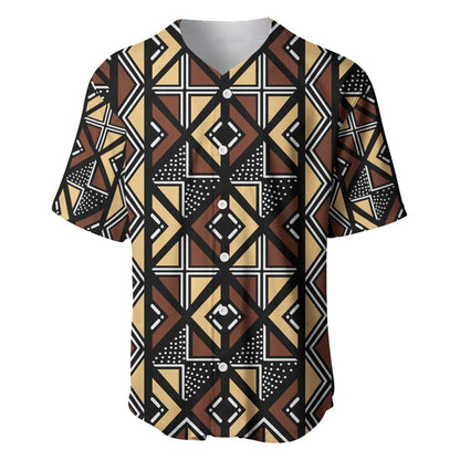 Mali Mud Cloth Legacy Baseball Jersey African Tribal Pattern - African Pride