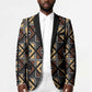 Mali Mud Cloth Legacy Pattern Blazer Ethnic Geometry Style