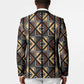 Mali Mud Cloth Legacy Pattern Blazer Ethnic Geometry Style