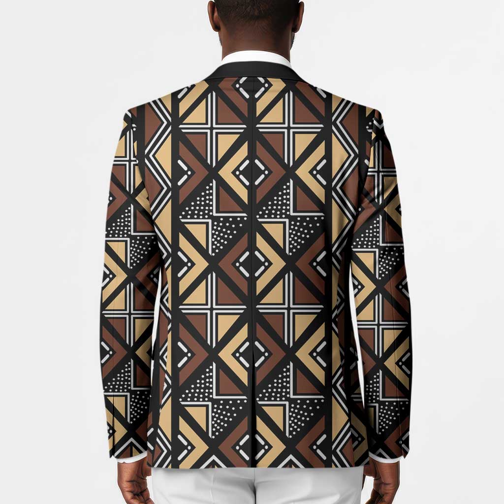 Mali Mud Cloth Legacy Pattern Blazer Ethnic Geometry Style