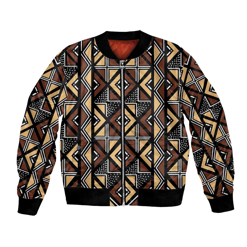 Mali Mud Cloth Legacy Bomber Jacket African Tribal Pattern - African Pride