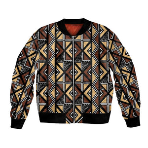 Mali Mud Cloth Legacy Bomber Jacket African Tribal Pattern - African Pride